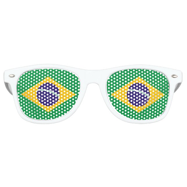 Gafas De Fiesta Retro Bandera de Brasil (Anverso)