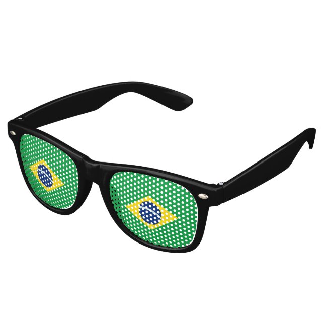 Gafas De Fiesta Retro Bandera de Brasil (Ángulo)