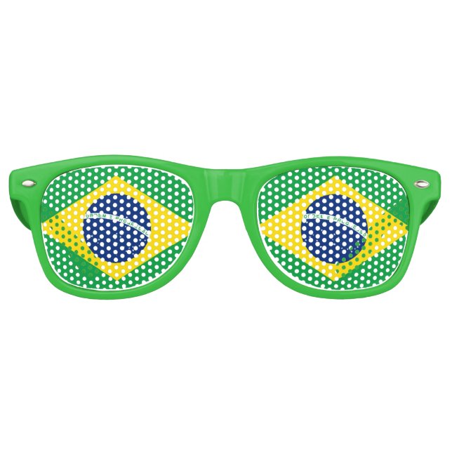Gafas De Fiesta Retro Bandera de Brasil (Anverso)