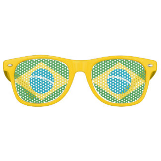 Gafas De Fiesta Retro Bandera de Brasil