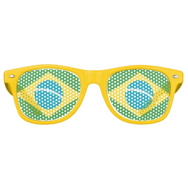 Gafas De Fiesta Retro Bandera de Brasil (Anverso)