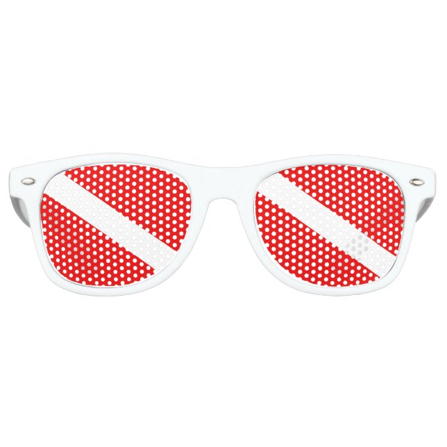 Gafas De Fiesta Retro Bandera de bucear hacia abajo (Anverso)