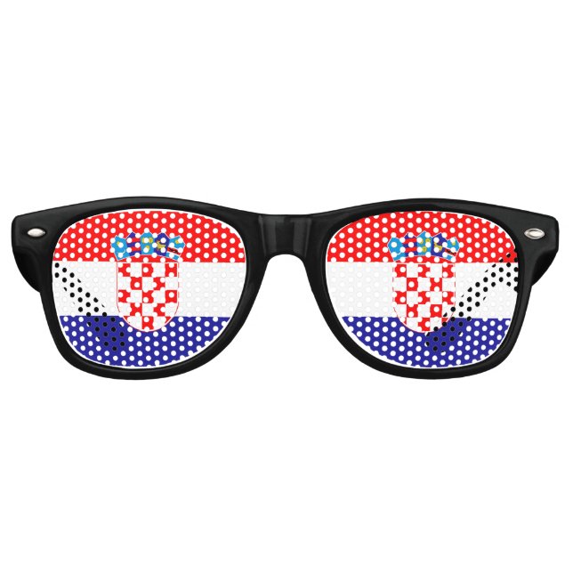 Gafas De Fiesta Retro Bandera de Croacia (Anverso)