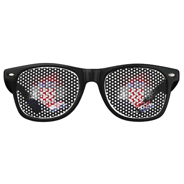 Gafas De Fiesta Retro bandera de Croacia (Anverso)