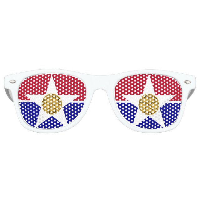 Gafas De Fiesta Retro Bandera de Dallas, Texas Retro Sungafas (Anverso)
