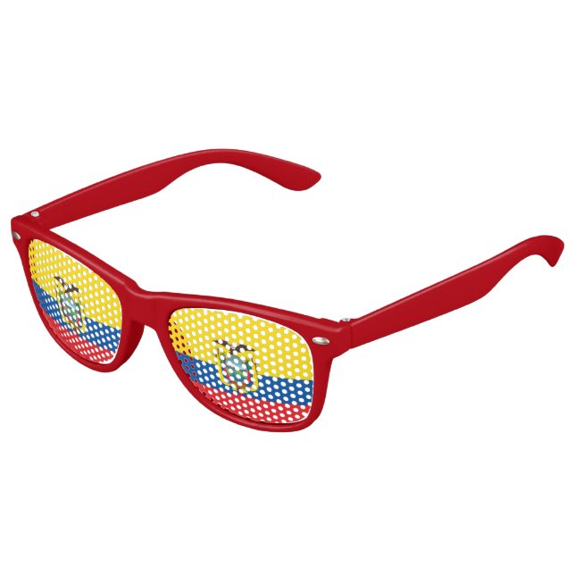 Gafas De Fiesta Retro Bandera de Ecuador (Ángulo)