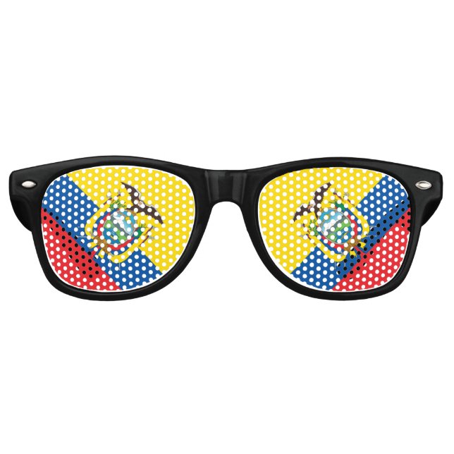 Gafas De Fiesta Retro Bandera de Ecuador (Anverso)