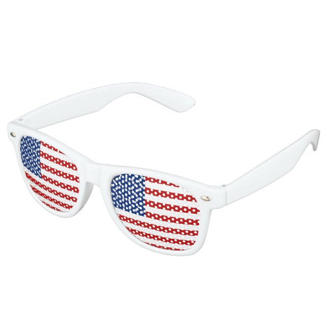 Gafas De Fiesta Retro Bandera de Estados Unidos (Ángulo)
