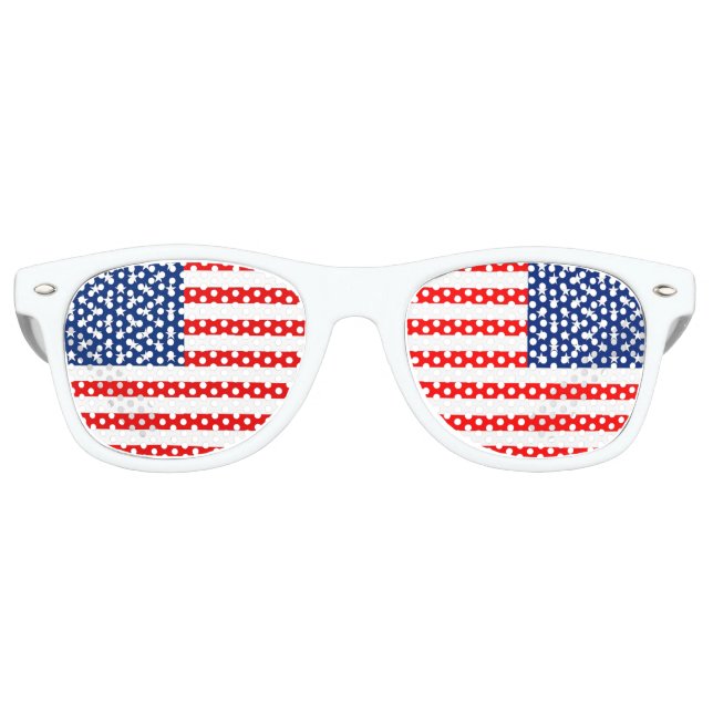 Gafas De Fiesta Retro Bandera de Estados Unidos (Anverso)