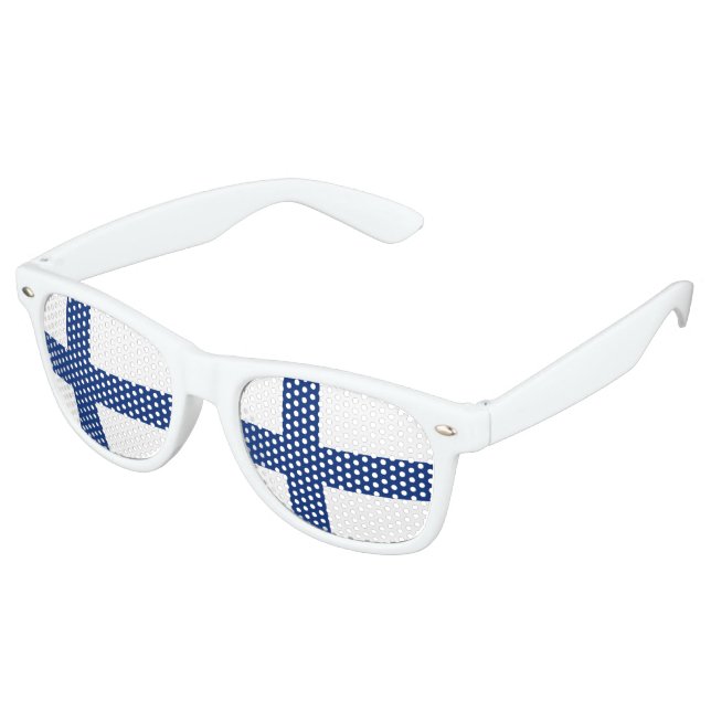 Gafas De Fiesta Retro Bandera de Finlandia (Ángulo)