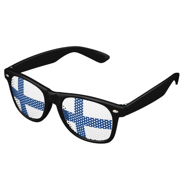 Gafas De Fiesta Retro Bandera de Finlandia (Ángulo)