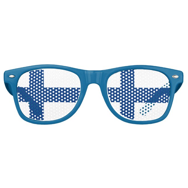 Gafas De Fiesta Retro Bandera de Finlandia Blue Cross Suomi (Anverso)
