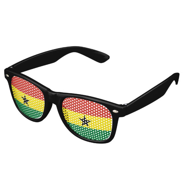 Gafas De Fiesta Retro Bandera de Ghana (Ángulo)