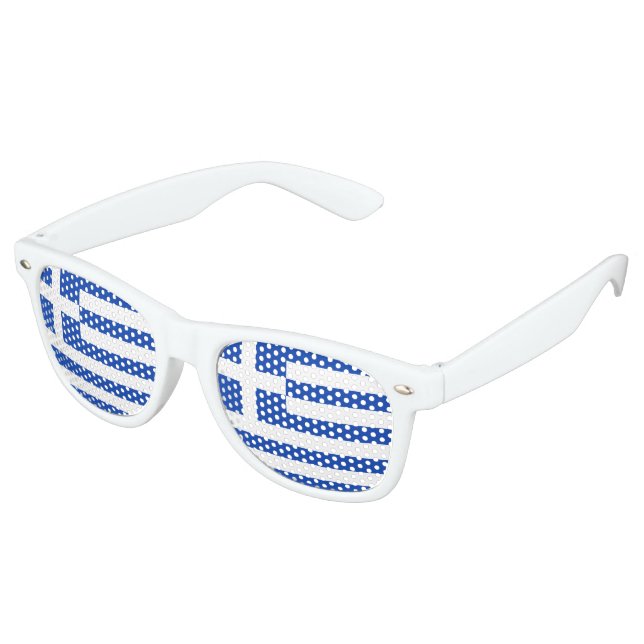 Gafas De Fiesta Retro Bandera de Grecia (Ángulo)