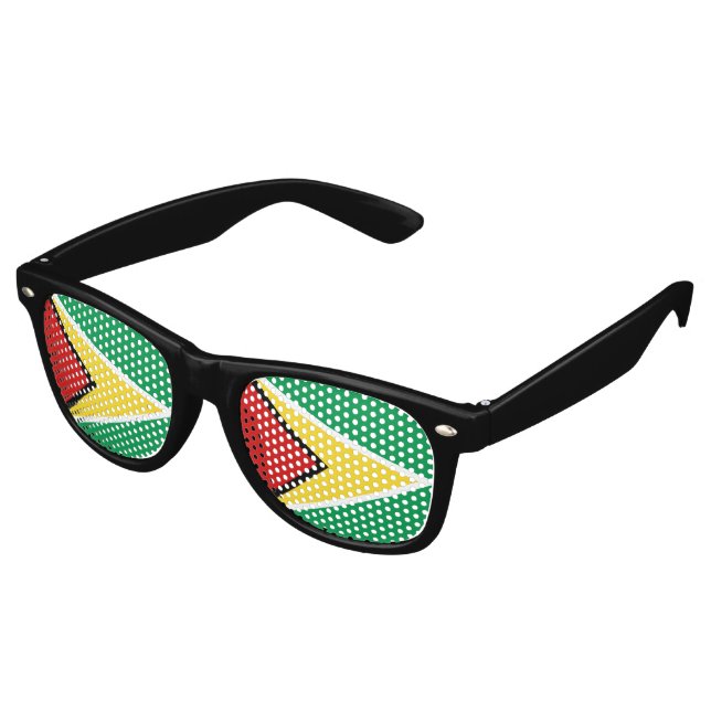 Gafas De Fiesta Retro Bandera de Guyana (Ángulo)