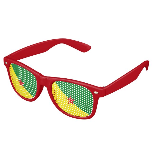 Gafas De Fiesta Retro Bandera de Guyane (Ángulo)