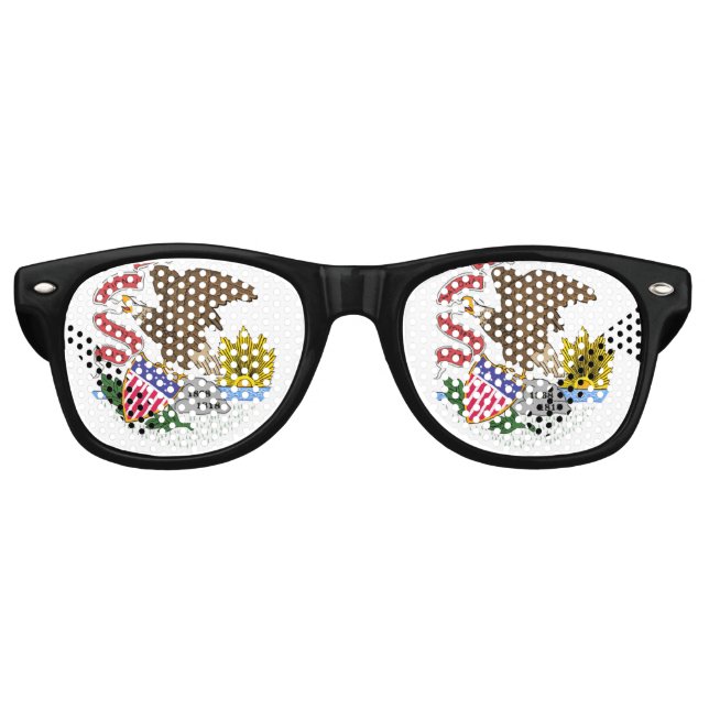 Gafas De Fiesta Retro Bandera de Illinois (Anverso)