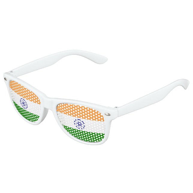 Gafas De Fiesta Retro Bandera de India (Ángulo)
