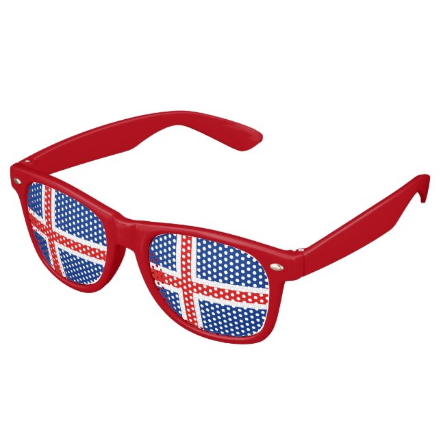 Gafas De Fiesta Retro Bandera de Islandia (Ángulo)