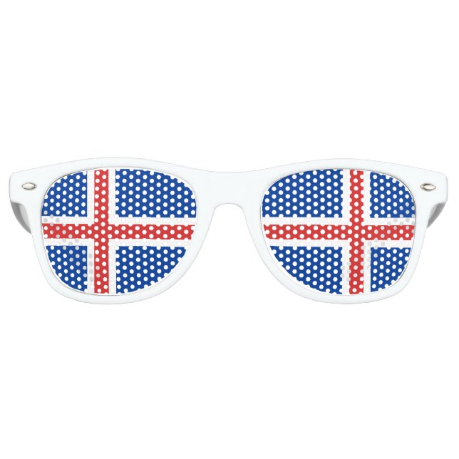 Gafas De Fiesta Retro Bandera de Islandia (Anverso)