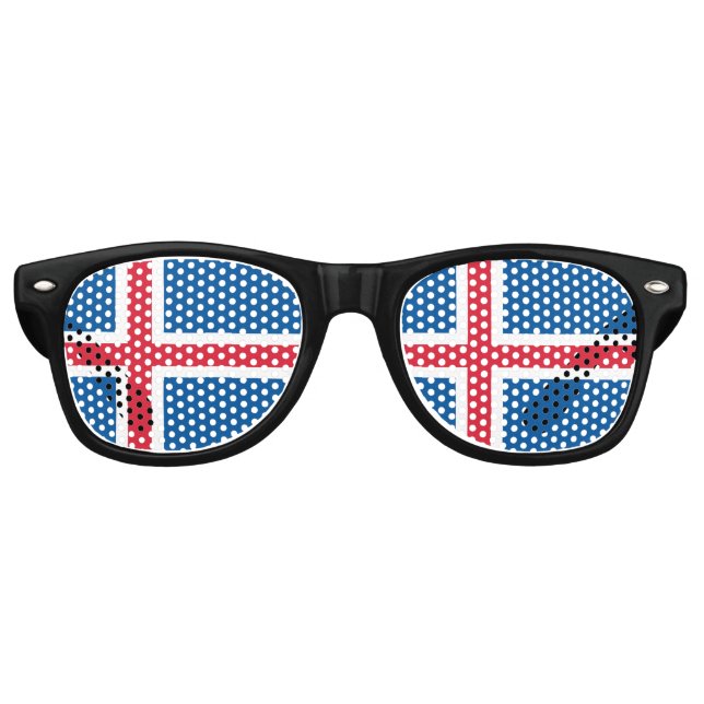Gafas De Fiesta Retro Bandera de Islandia (Anverso)