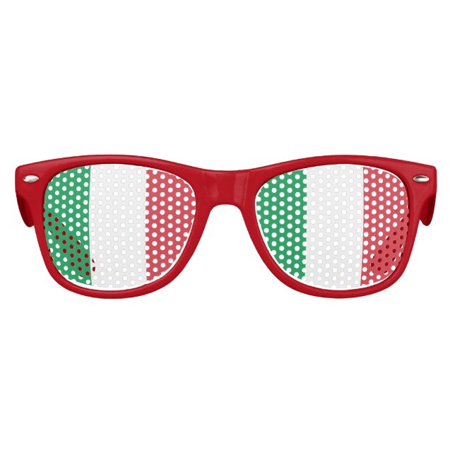 Gafas De Fiesta Retro Bandera de Italia, bandera italiana divertida (Anverso)