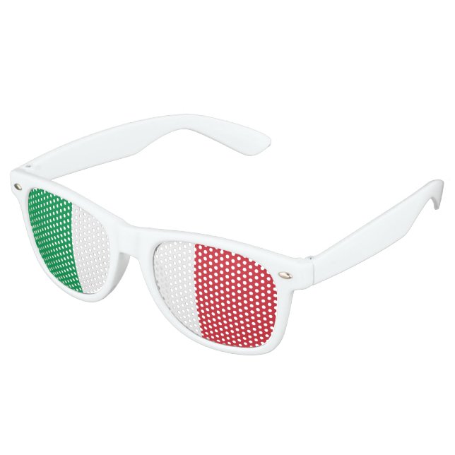 Gafas De Fiesta Retro Bandera de Italia, bandera italiana divertida (Ángulo)