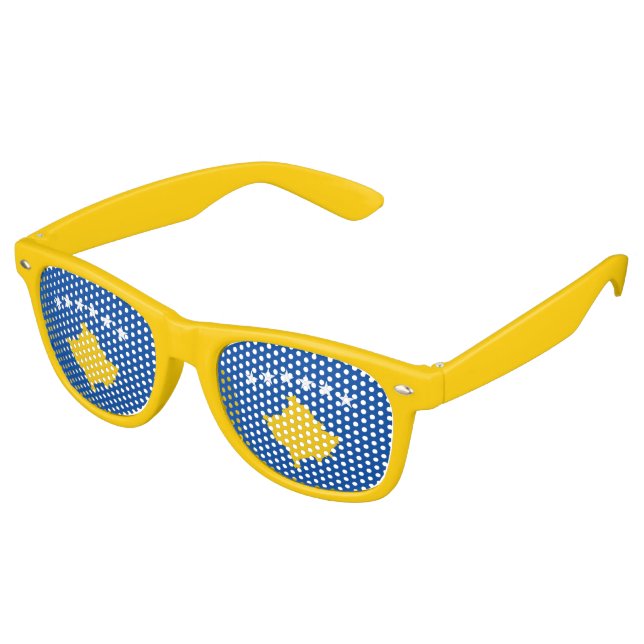 Gafas De Fiesta Retro Bandera de Kosovo (Ángulo)