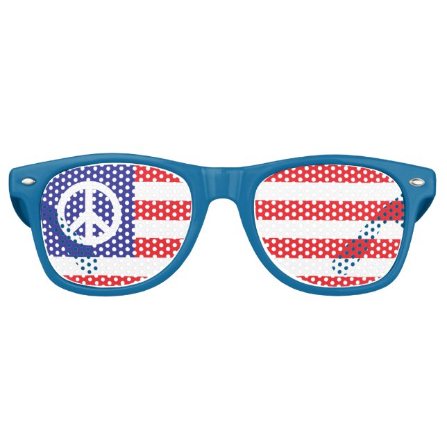 Gafas De Fiesta Retro Bandera de la Paz de Estados Unidos (Anverso)