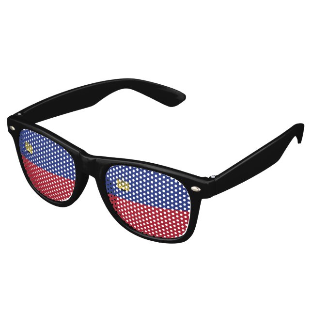 Gafas De Fiesta Retro Bandera de Liechtenstein (Ángulo)