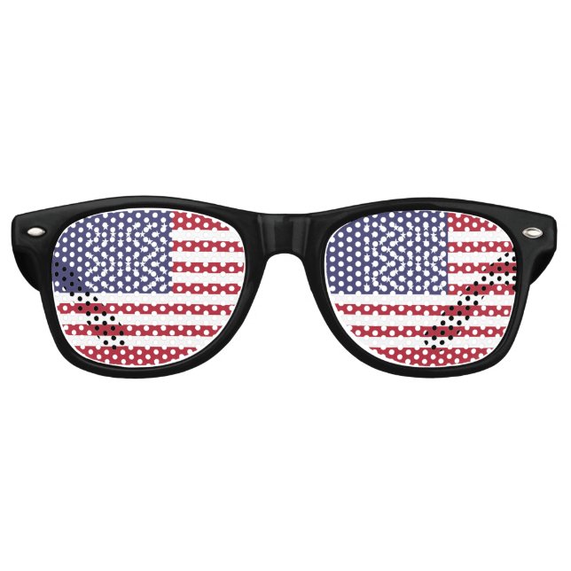 Gafas De Fiesta Retro Bandera de los Estados Unidos (Anverso)