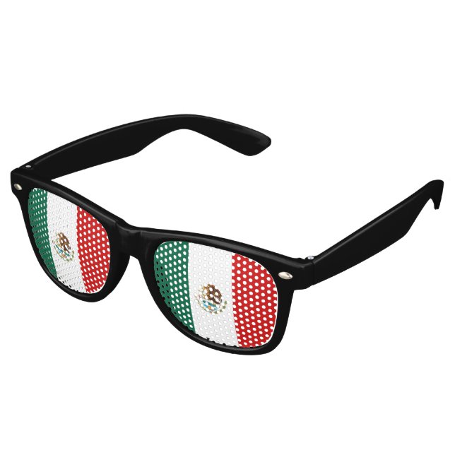 Gafas De Fiesta Retro Bandera de México (Ángulo)