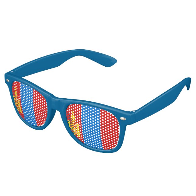 Gafas De Fiesta Retro Bandera de Mongolia (Ángulo)