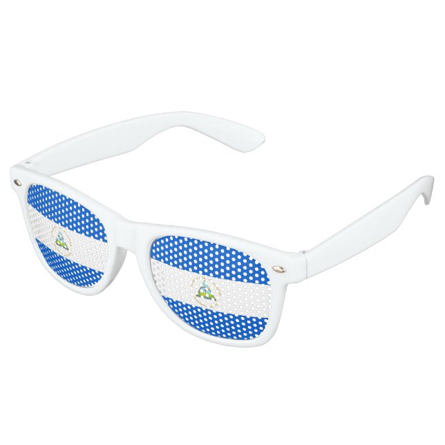 Gafas De Fiesta Retro Bandera de Nicaragua (Ángulo)