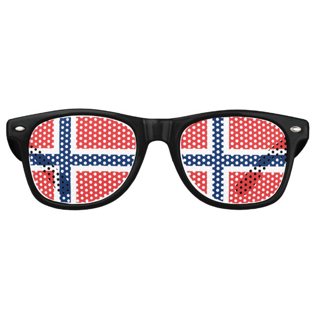 Gafas De Fiesta Retro Bandera de Noruega (Anverso)