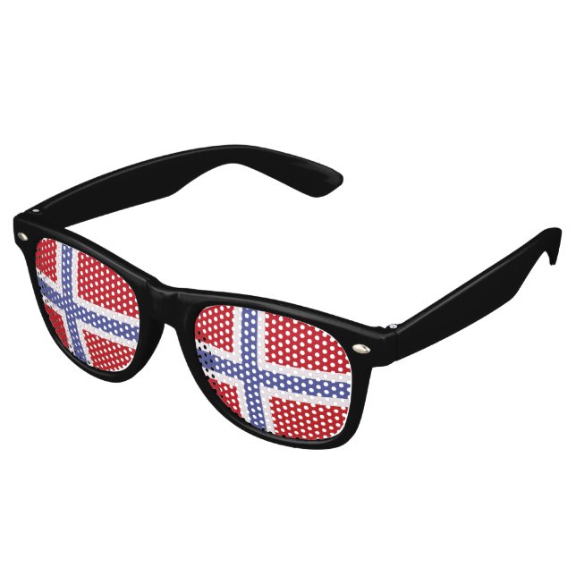 Gafas De Fiesta Retro Bandera de Noruega (Ángulo)