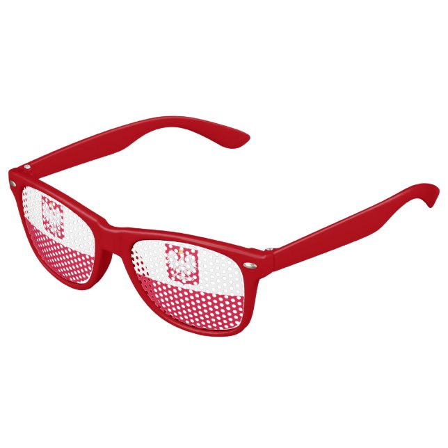 Gafas De Fiesta Retro Bandera de Polonia (Ángulo)