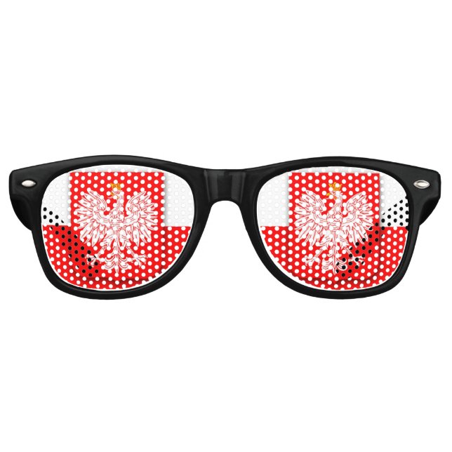 Gafas De Fiesta Retro Bandera de Polonia Patriótica Polska Viaja Europa (Anverso)
