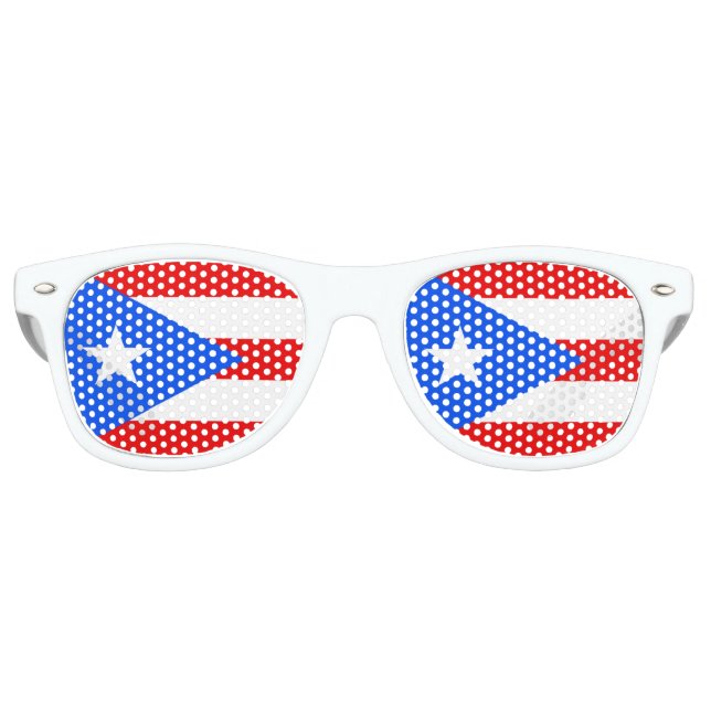 Gafas De Fiesta Retro Bandera de Puerto Rico (Anverso)