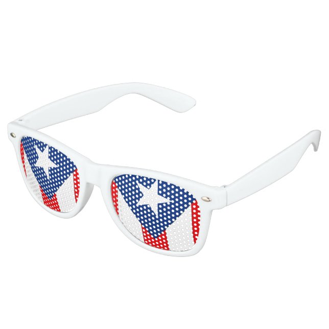 Gafas De Fiesta Retro Bandera de Puerto Rico (Ángulo)