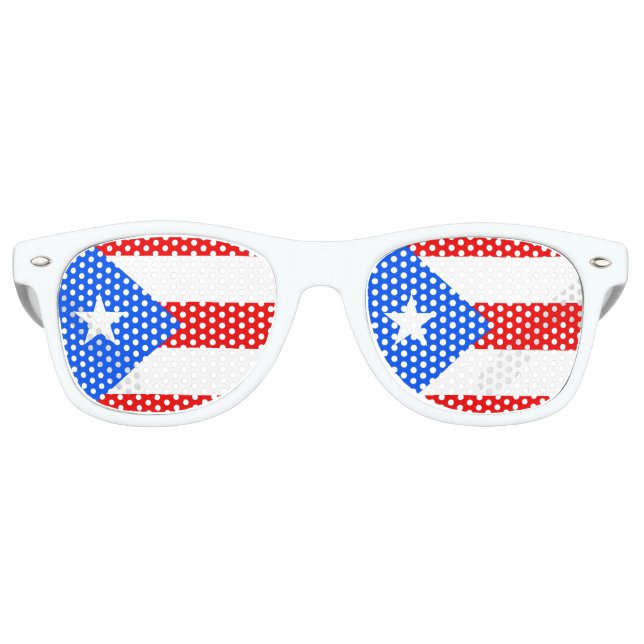 Gafas De Fiesta Retro Bandera de Puerto Rico (Anverso)