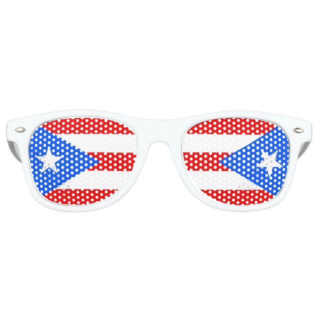 Gafas De Fiesta Retro Bandera de Puerto Rico (Anverso)