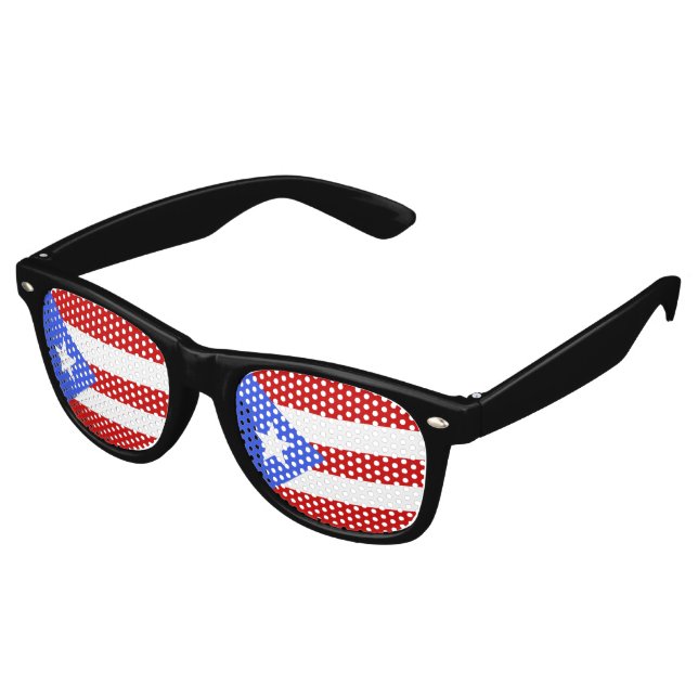 Gafas De Fiesta Retro Bandera de Puerto Rico (Ángulo)