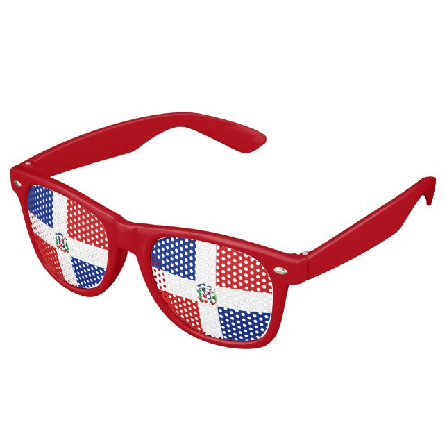 Gafas De Fiesta Retro Bandera de República Dominicana (Ángulo)