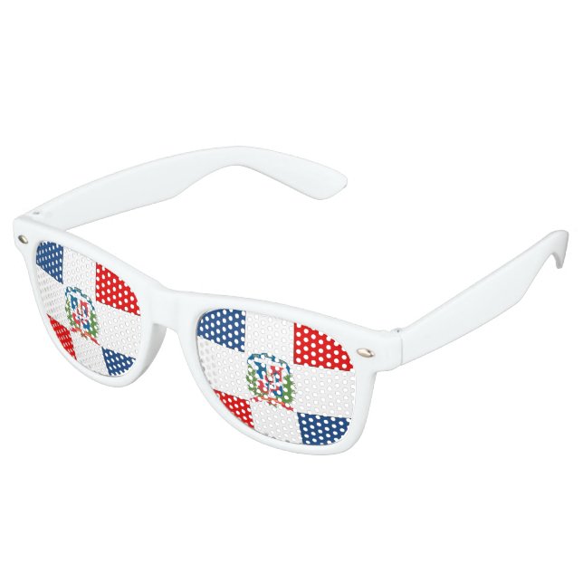 Gafas De Fiesta Retro Bandera de República Dominicana (Ángulo)