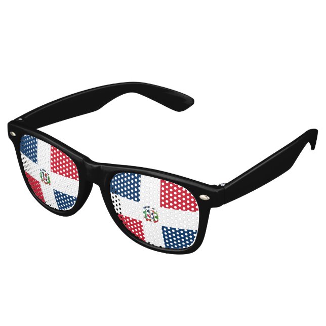 Gafas De Fiesta Retro Bandera de República Dominicana (Ángulo)