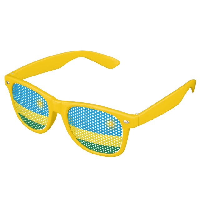 Gafas De Fiesta Retro Bandera de Ruanda (Ángulo)