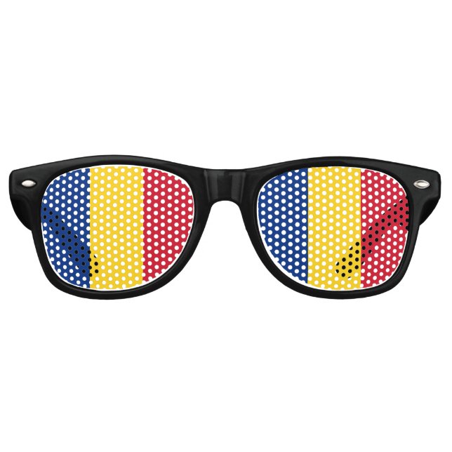 Gafas De Fiesta Retro Bandera de Rumania (Anverso)