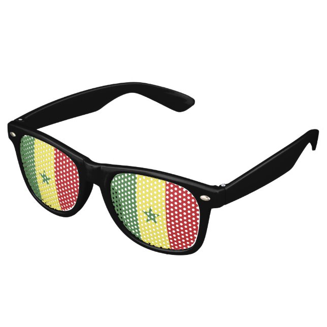 Gafas De Fiesta Retro Bandera de Senegal (Ángulo)