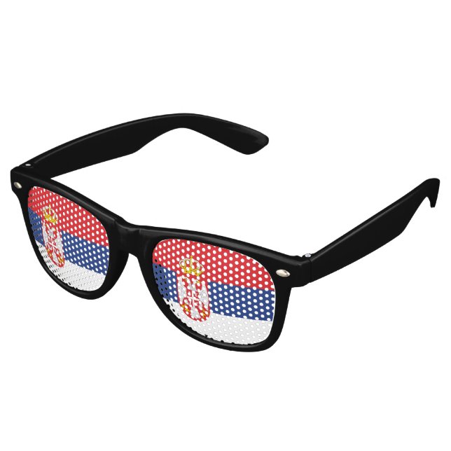 Gafas De Fiesta Retro Bandera de Serbia (Ángulo)